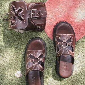 Dolls Kill Butterfly Cut Out O Ring Platform Slides 10